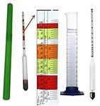 The Moonshiner's Test Kit - 4-pieces: 0-100% Alcohol Meter, Triple-Scale Hydrometer, 250ml Glass Test Cylinder and 12p Booklet