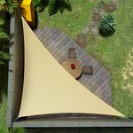 Amgo 20' x 20' x 28.3' Beige Sun Shade Sail Right Triangle Canopy Awning Shelter Fabric Screen - UV Block UV Resistant Heavy Duty Commercial Grade - Outdoor Patio Carport - (We Customize)