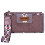 Wrangler Wallet Purse for Women Aztec Clutch Wristlet Wallet with Boho Credit Card Holder, Artist-pastel Purple, One Size WG139-W013LV