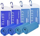 CSITE 4 Pack (47"x12") Cooling Towels for Neck and Face, Soft Breathable Ice Towel for Hot Weather, Yoga, Sport, Gym, Workout, Running, Fitness, Camping