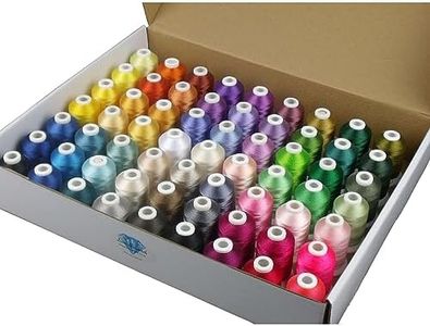 Simthread 63 Brother Colors Polyester Embroidery Machine Thread Kit 40 Weight for Brother Babylock Janome Singer Pfaff Husqvarna Bernina Embroidery and Sewing Machines 550Y