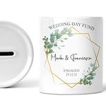 Personalised Wedding Fund Money Box, Custom Engagement Gift For Couples, New Fiancé Gift, Wedding Savings Jar, Wedding Piggy Bank, Wedding Fund Money Pot