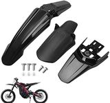 Surron Front-Rear Shock-Rear Fender Set Motorcycle Electric Dirt Bike Off-Road Shock Absorber Mudguard Fender Mud Guard Compatible with Light Bee Sur Ron S/X Segway X160 / X260 3x Fenders Black