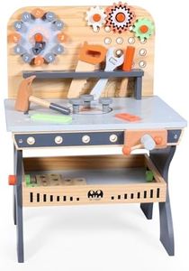 ANTOSTECH Kids Tool Bench, Wooden Workbench for Children Over 3 Years Old, Realistic Construction Tools for Role-Playing and Developing Manipulative Skills (Toddler)