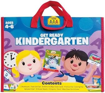 School Zone - Get Ready Kindergarten Learning Playset - Ages 4-6, Workbooks, Flash Cards, Write & Reuse, Coloring, Alphabet, Numbers 1-50, Sight ... Crayons, Pencil, Wipe-Clean Marker & Eraser