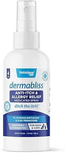 Vetnique Dermabliss Anti Itch Spray for Dogs & Cats with Hydrocortisone for Allergies and Immediate Dog Itching Skin Relief - Fragrance Free with Soothing Oat Extract (4oz Anti Itch Spray)