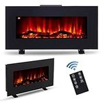 VONLUCE Electric Fireplace Heater Freestanding or Wall Mount 85cm Flame Effect Log Burner for Bedroom Living Room, 900W 1800W Log Display with Remote Thermostat Timer Colour and Brightness Settings