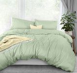 Utopia Bedding Queen Duvet Cover Set - 1 Duvet Cover with 2 Pillow Shams - 3 Pieces Comforter Cover with Zipper Closure - Soft Brushed Microfiber, 90 X 90 Inches (Queen, Sage)