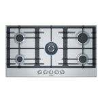 Bosch Serie | 6 Gas Hob 90 Cm, Stainless Steel 5 Burner (Built In) Gas Hob Pcq9B5O90I, Black