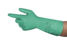 Ansell AlphaTec 37-675 Chemical Resistant Gloves, High-Performance Nitrile Compound, Strong Protection against Acids and Solvents, Food Approved, Industrial Safety Gloves, Green, Size M (12 Pairs)