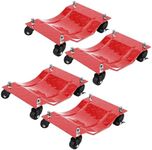 Wheel Car Dollies, GarveeTech Upgraded Nylon Wheel Car Dolly, 6000lbs Capacity, 360 Degree Rotational Car Dolly Set for Moving Cars, Trucks, Trailers, Motorcycles, Red