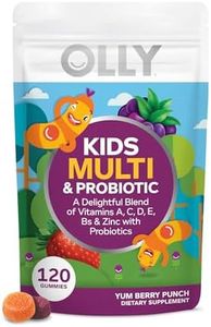 OLLY Kids Multivitamin & Probiotic Gummy, Digestive Support, Vitamins A, D, C, E, B, Zinc, Chewable Supplement, Berry Flavor, 50 day supply - 100 Count