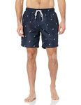 Nautica Men's 8" J-Class Print Quick-Dry Swim Trunks, Navy, XL