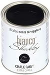 bianco Shabby® Nero Lavagna (Chalkboard Black) Water-Based Chalk Paint for All Surfaces – Extra Matt Finish (1 Litre)