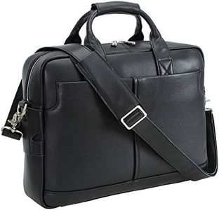 Polare Napa Leather Briefcase for Men Business Travel Messenger Bags 15.6 Inch Laptop Bag YKK Metal Zipper