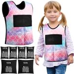 Janmercy Weighted Vest for Kids Adjustable Breathable Compression Vest for Autism Sensory Hyperactivity Mood Processing Issue(Mermaid,Small)