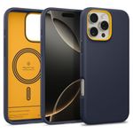 CASEOLOGY by Spigen Nano Pop Mag for iPhone 16 Pro Case [Soft & Dust Free Material] Magnetic Military Grade Drop Protection Back Cover Case for iPhone 16 Pro (TPU and PC | Blueberry Navy)