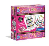 Clementoni 18634 Coffret de Bijoux pour Filles Alphabets Crazy Chic Message BraceletsCreate Jewellery with Letters & Beads, (7+ Years), Multi-Coloured, 300 gr