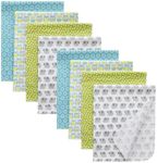 Gina Era Cotton Flannel Receiving Blankets Baby 8 Pcs, Baby Swaddle Blankets, Baby Flannel Blanket 30 X 30 Inch for Boy Girl (Style-12)