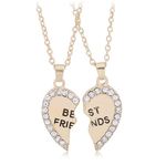 ShiQiao Spl BFF Gifts for Girls Best Friend Matching Necklace for Bestie Birthday Gifts for BFF Friendship Gifts for Women Half Heart Necklaces 2 Pcs