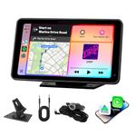 plimpton 2025 Upgraded Portable Carplay Android Auto Screen for Car, 7 Inch IPS Touch Screen Wireless Car Play Driveplay Multimedia Player with Voice Control, BT, Mirror Link for All Vehicle