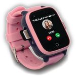 KUUS. W2 4G Smart Watch for Kids - GPS Tracker for Kids, Kids GPS Tracker Video Call, Messaging, Alarm, SOS Call – 30hrs Battery IP67 Waterproof- Kids tracker watch For Boys and Girls W2i Pink