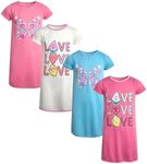 Sweet & Sassy Girls Short Sleeve Unicorn Nightgown Pajamas (4 Pack), Size 12, Unicorn/Butterfly Love