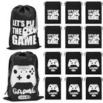 Aisonbo Video Game Party Favors, 24 Pieces Video Game Drawstring Bags Game Party Supplies Reusable Gaming Non Woven Goody Bag Gamer Birthday Party Favors for Girl Boy Candy Treat Baby Shower