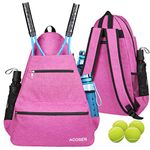 ACOSEN Tennis Bag Tennis Backpack - Large Tennis Bags for Women and Men to Hold Tennis Racket,Pickleball Paddles, Badminton Racquet, Squash Racquet,Balls and Other Accessories (Rose Red)