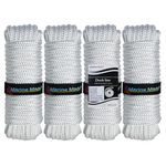 Amarine Made Double Braided Nylon Dock Lines with Loop 7700 lbs Breaking Strength (L:20 ft. D:5/8 inch Eyelet:15 inch) 4 Pack of Marine Mooring Rope Boat Dock Lines Working Load Limit:1540 lbs