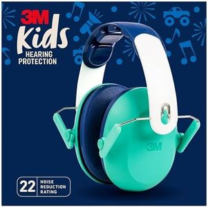 3M Kids Hearing Protection, Safety Ear Muffs for Children with Adjustable Headband, Green, 22dB Noise Reduction Rating (PKIDSB-GRN)