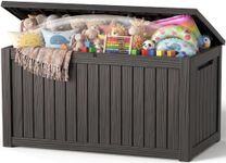 Outdoor Storage Box Waterproof, 300 Gal Gen 2 Resin Deck Box With Wheels