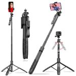 GadgetsWear L16 Long Selfie Stick with Tripod Stand (6 Months Extended Warranty), Selfie Stick for Mobile Phone, Long Selfie Stick Upto 61 inch, Selfie Stick for iPhone-Black