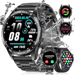 LIGE Smart Watch for Men with Bluetooth Call, 3 Straps, 400mAh Battery, 1.43'' AMOLED Fitness Watch with Heart Rate Sleep Monitor,120+ Sport Modes, IP68 Waterproof Smartwatch for Android iOS, Black