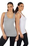 90 Degree By Reflex - Power Flex Racerback Tank Top, Weathervane/White, S