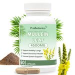 Mullein Leaf Extract for Lungs | High Strength 4500mg Mullein 10:1 Extract, Lung Support & Respiratory Health | Detoxification Aid & Cleansing Support Supplement - 60 Capsules