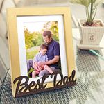 Art Street Synthetic Wood Best Dad Table Photo Frame for Father's Day (Beige and Brown, 6X8 Inches)