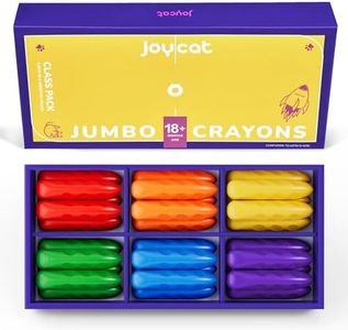 JoyCat Jumbo Crayons bulk for Toddlers 1-3 4 5 6 year old Kid,Easy-Grip,Unbreakable,Non-Toxic,Washable,big,Triangular,fat toddler Crayons pack&box,Art Supply for kids party favors,6 Colors 30 count.