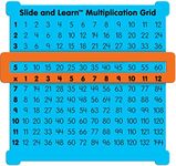 Really Good Stuff Slide and Learn Multiplication Grids, 5?” by 5½” (Set of 12) – Thin Plastic Multiplication Grid with Viewer Window – Help with Multiplication Problems and Practice Tracking at School