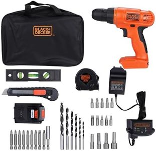 BLACK+DECKER 20V MAX Drill & Home Tool Kit, 34 Piece (BDCD120VA), Orange