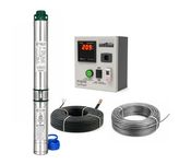 CRI Submersible Pump 1 HP, 10 Stage Pump, 65 Meter Head and Digital Control Starter/Panel With 40 Meter Wire and Safety Cable (40 Meter Wire and Safety Cable) Multicolour