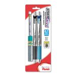 Pentel EnerGize Automatic Pencil with Lead and Erasers, 0.7mm, Assorted, 2 Pack (PL77LEBP2)