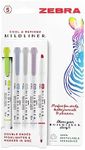 Zebra Pen MILDLINER Dual Tip Highlighter Pens, Pastel Highlighters For Adults, Broad & Fine Tip Markers & Highlighters, Double Ended Pens, 5 Pk - Cool & Refined Colours