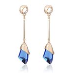 Shining Diva Fashion Women's 18K Blue Copper Gold Plated Stylish Earrings (9692er)