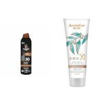 Australian Gold SPF 30 Continuous Spray Bronzer & SPF 50 Botanical Tinted Mineral Suncreen for Medium to Tan Skin Tones, 88 ml (Pack of 1)