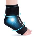 Comfpack Ankle Ice Pack Wrap for Swelling, Foot Ice Pack Flexible Hot Cold Compression Therapy Ice Sock for Achilles Tendonitis, Plantar Fasciitis, Surgery, Sprained, Heel Pain, Black