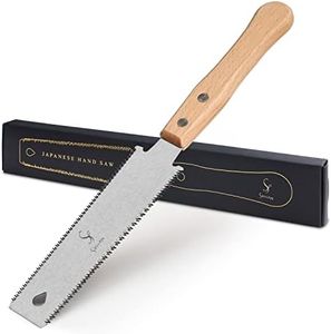 SS SHOVAN Japanese Hand Saw, 6 Inch SK5 Double Edge Pull Saw 11/17 TPI Flush Cut Saw, Wooden Handle Small Handsaw Woodworking Tools for Fine Cutting Wood