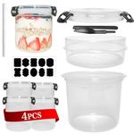 Overnight Oats Container with Lids and Spoon, 20 oz Yogurt Parfait Container, Airtight Food Storage Containers Prep Cereal, Yogurt Salad Fruit, Milk, Snack Prep Bowls On-the-go Spill Proof.