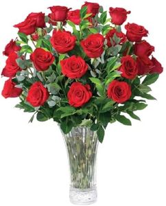 Aquarossa Farms - 4 Dozen Red Roses Bouquet, Best Next-Day Fresh Flower for Delivery Prime, Ideal for Birthdays, Get Well Gift for Women, Anniversary, Sympathy, Congratulations, Thank You