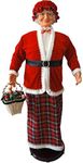 Fraser Hill Farm 58-in. Dancing Mrs. Claus with Festive Basket, Indoor Animated Holiday Home Decor, Motion-Activated Christmas Animatronic